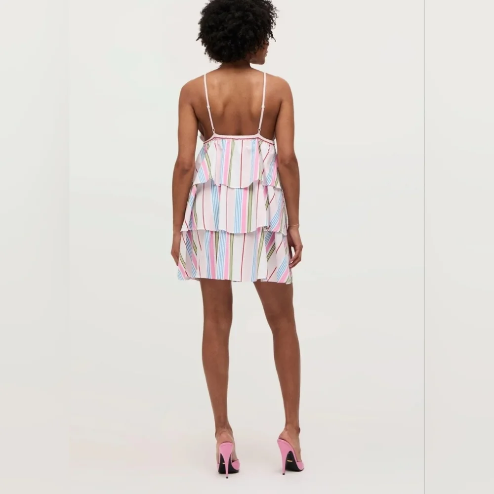 Hill House The Gigi Dress In Rainbow Stripe - Picture 3 of 5